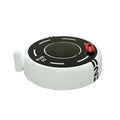 Solar-powered round car-shaped perfume diffuser with USB charging port in black, red, or white