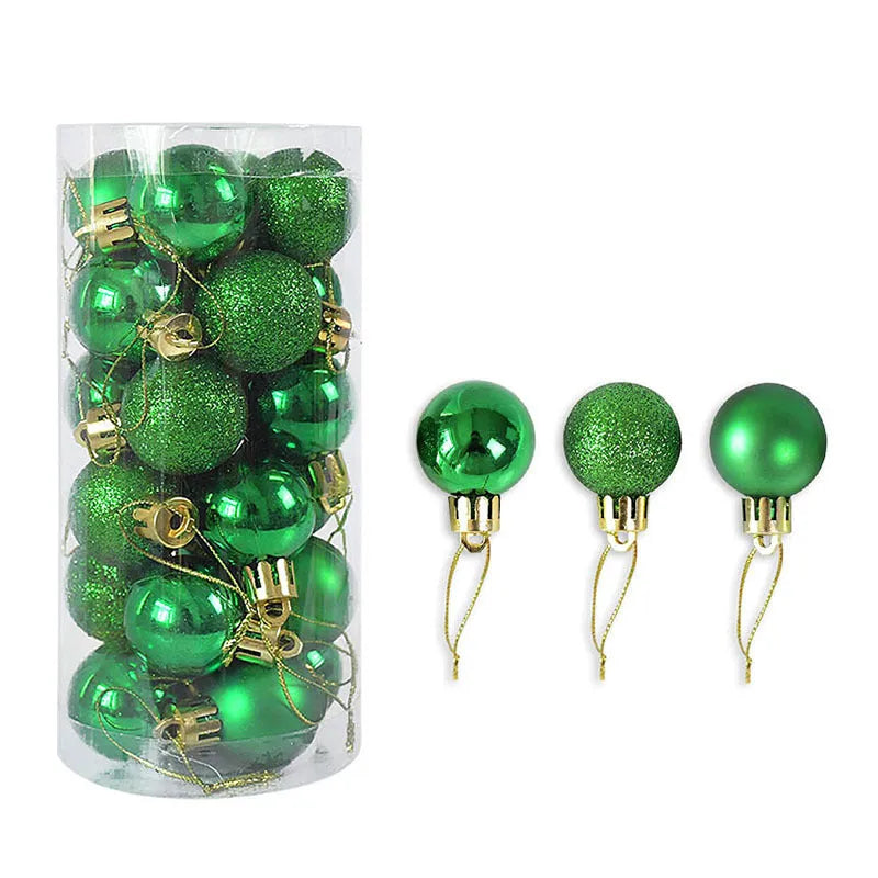 3cm diameter electroplated Christmas balls in assorted colours with shiny matte finish