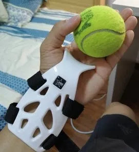 White tennis toss trainer 12cm height for serving practice on tennis court