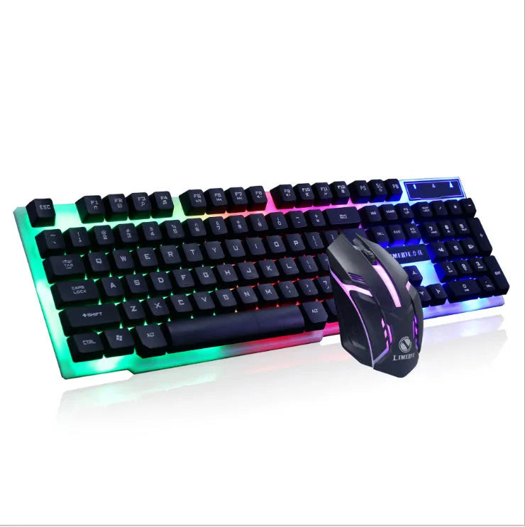 Limei GTX300 gaming keyboard and mouse set with backlit keys in multiple colour options