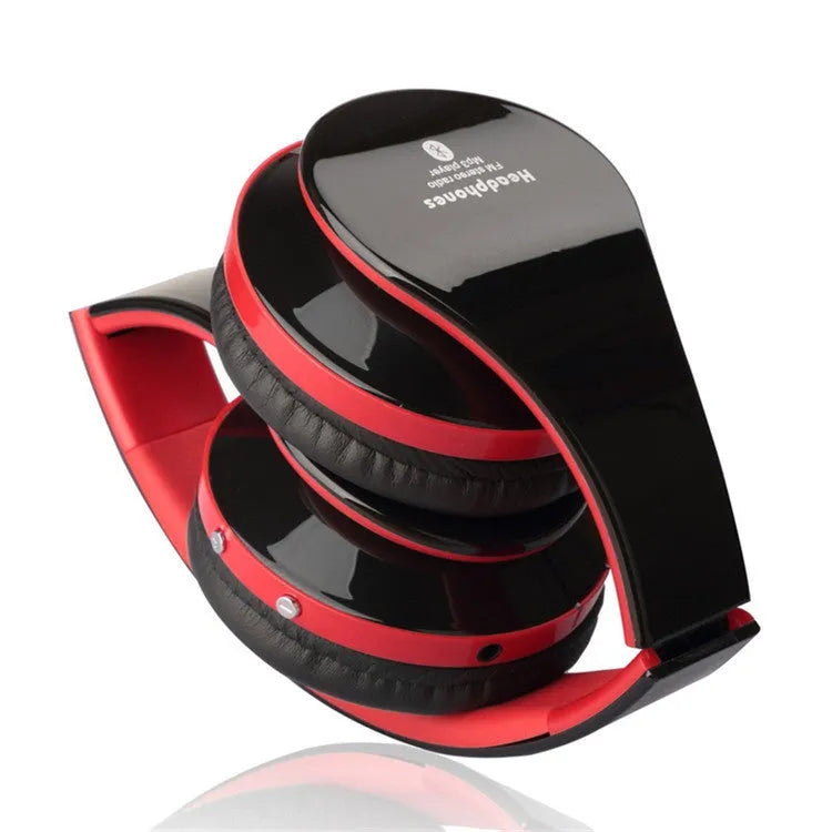 NX-8252 Bluetooth headset wireless stereo headphones foldable design with microphone in black