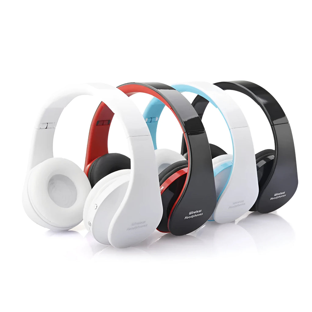 NX-8252 Bluetooth headset wireless stereo headphones foldable design with microphone in black