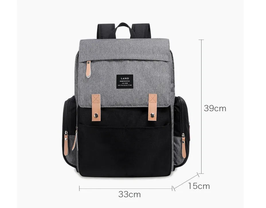LAND Mommy MPB86 large Oxford cloth diaper backpack with changing mat in selected colour.