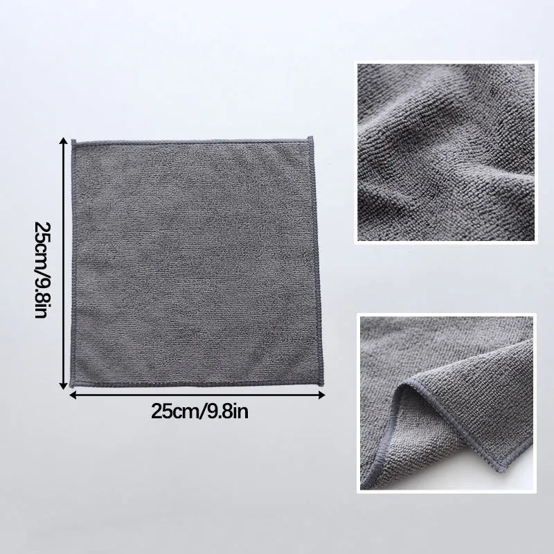 Grey square 25cm oilproof microfibre kitchen cleaning cloth for pots