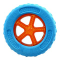 Set of three TPR dog toys: a squeaky tyre, barbell and ball for floating fetch play.