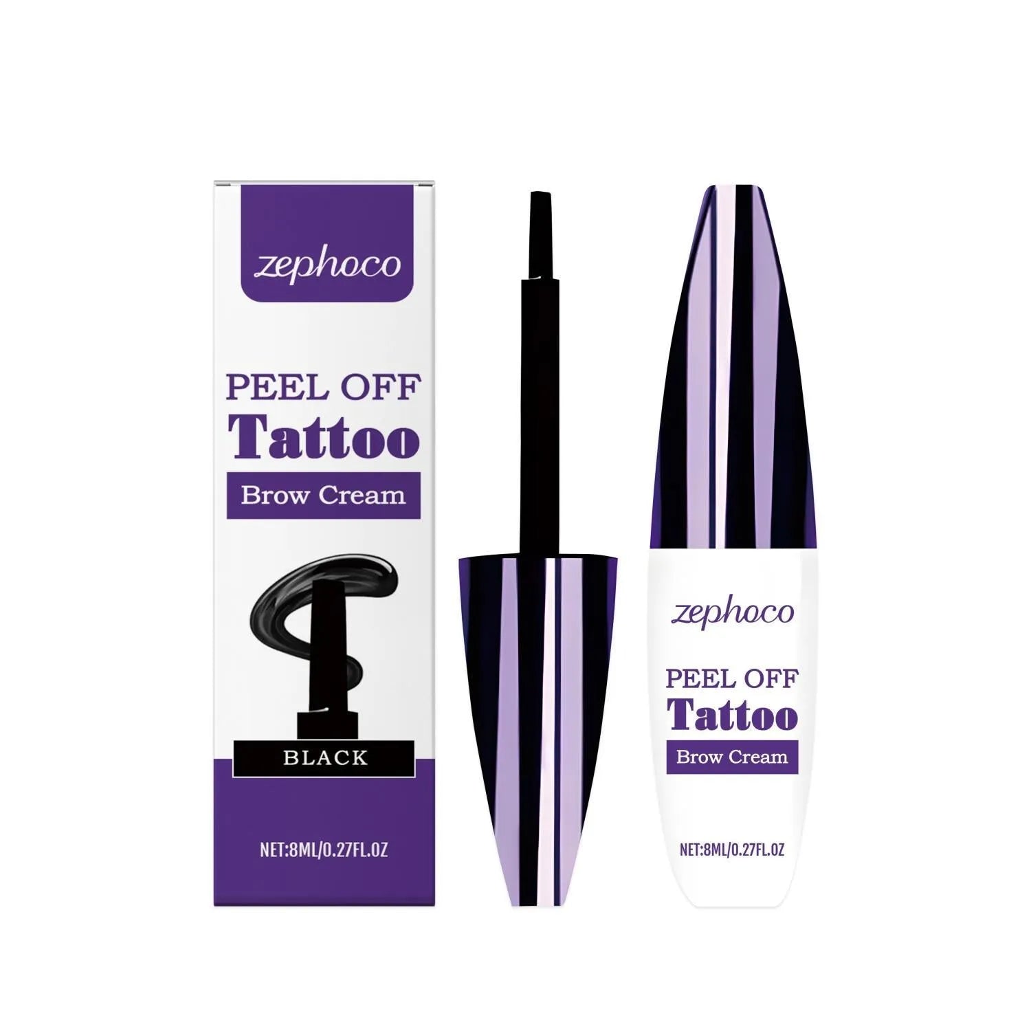 Tearable liquid eyebrow pencil in black, brown and light brown colours for eyebrow makeup application