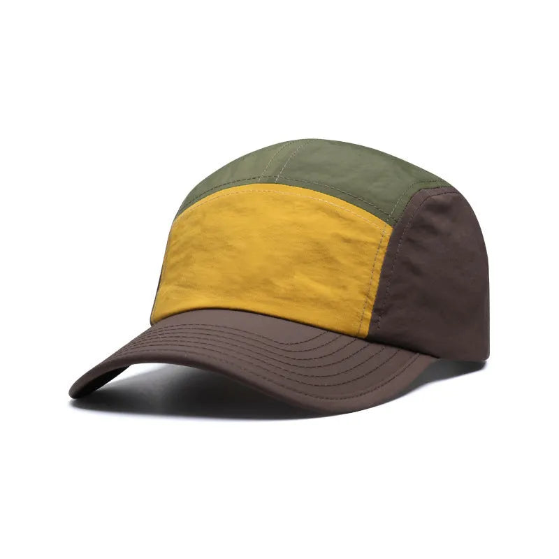 Men's curved brim baseball cap in cotton-polyester quick-dry fabric