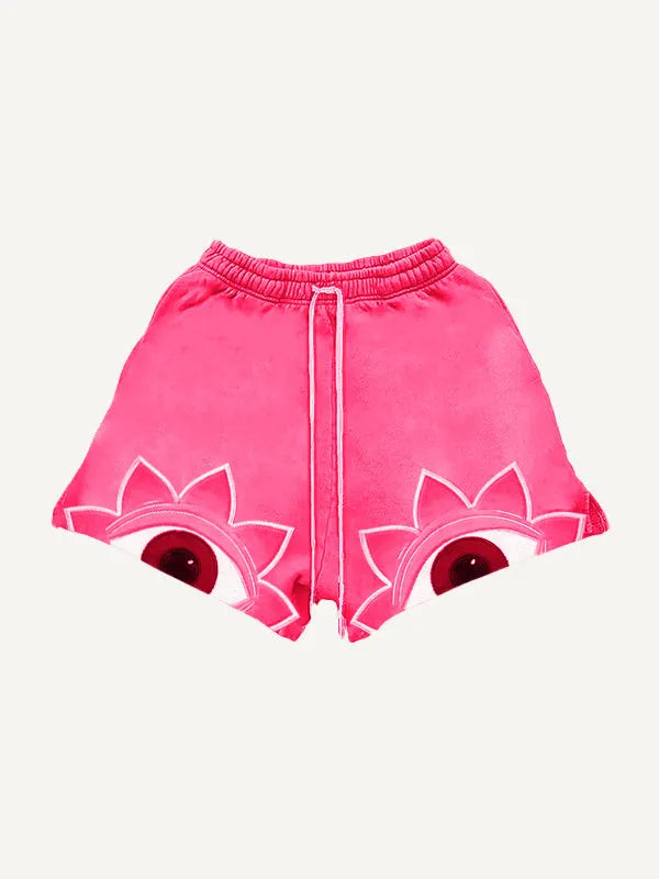 Pink polyester fashion shorts for women, available in sizes M to 3XL, casual design