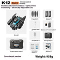 K12MAX brushless folding UAV drone with screen remote control and dual cameras for aerial photography