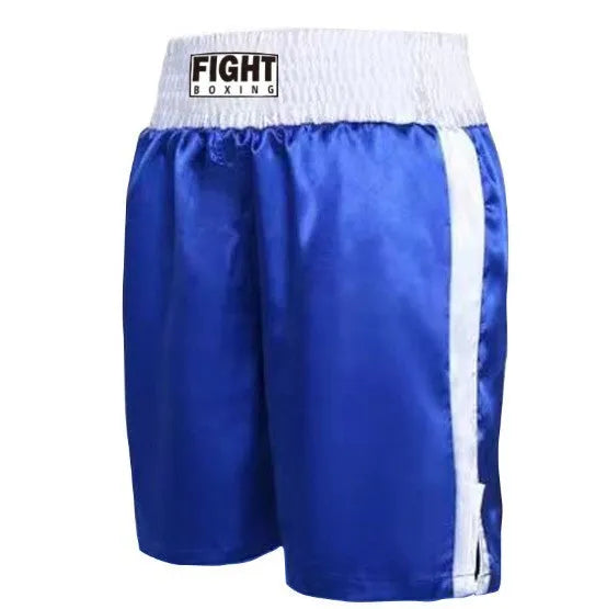 Boxing training shorts with contrasting waistband stripes in multiple colour options