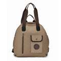 Large 48cm nylon backpack in black, khaki, or green with sandwich pocket design