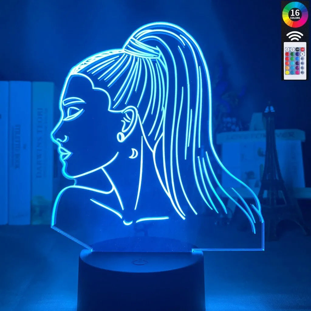 Acrylic 3D night light with European design showing dimensional effects and colour illumination