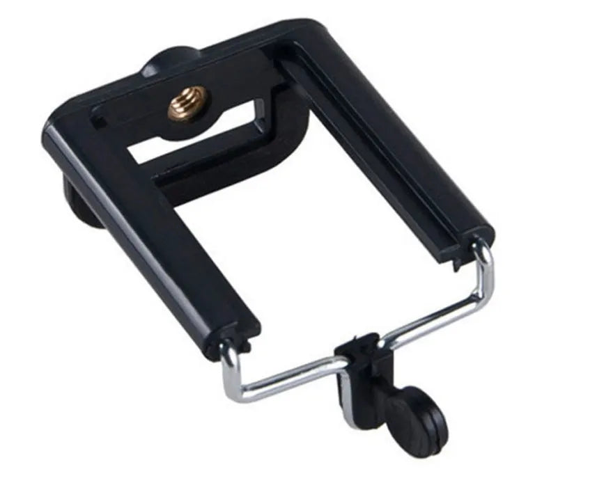Mini flexible aluminium tripod with ball head and separate phone clip on desktop