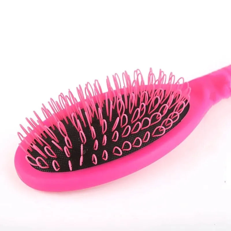 Black plastic ring tooth comb with airbag base for hair extension styling