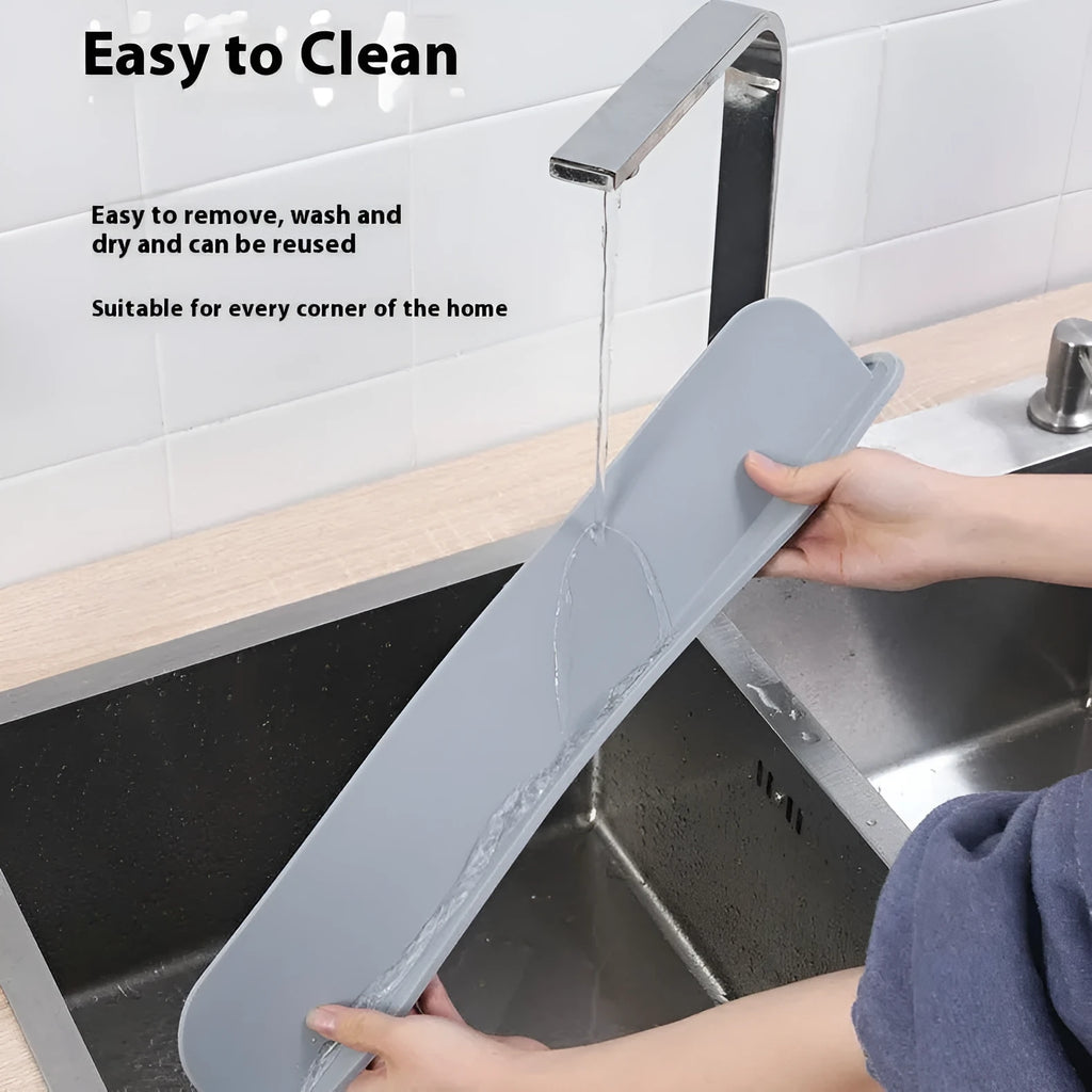Silicone kitchen sink water blocking plate in blue, grey or black measuring 52x85x5mm