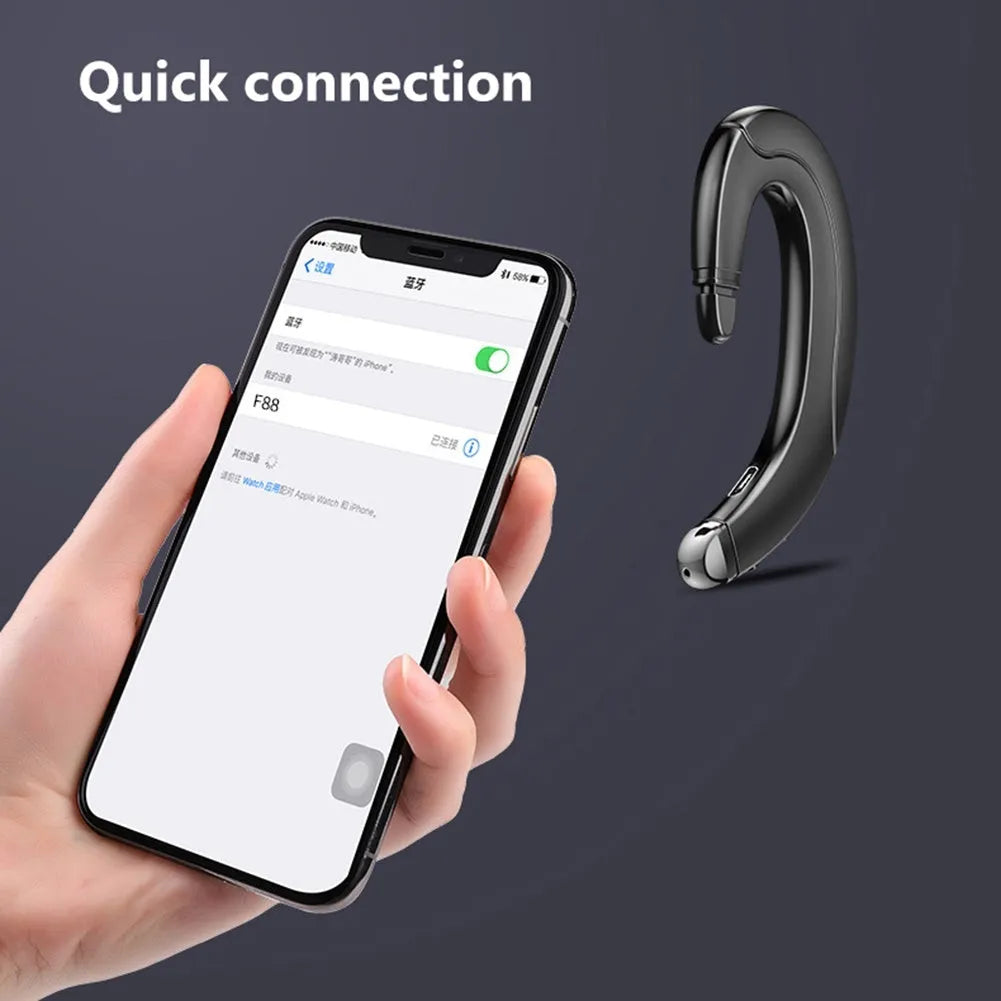Single ear Bluetooth earphone in black colour for driving and hands-free communication