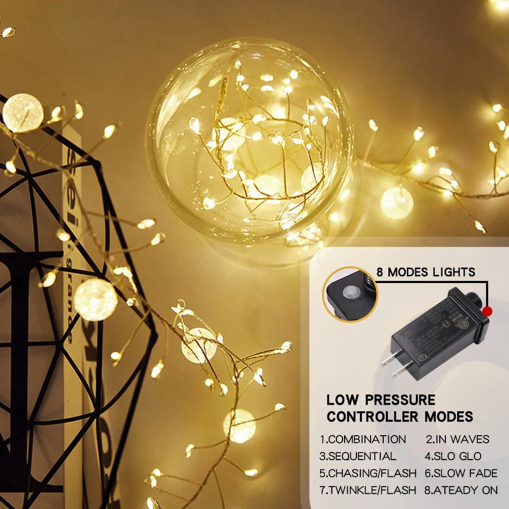 400LED flower-shaped fairy string lights 6 metres indoor decoration with IP66 protection