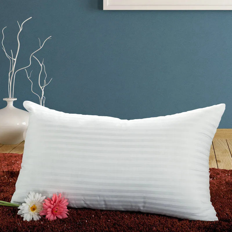 White square health care sleep aid pillow, 40x70cm, polyester fibre filling and polyester fabric, single size