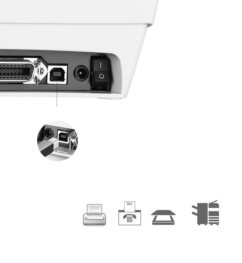 Black USB square port printer cable with pure copper core and 480Mbps transfer rate, available in 1m to 5m lengths.