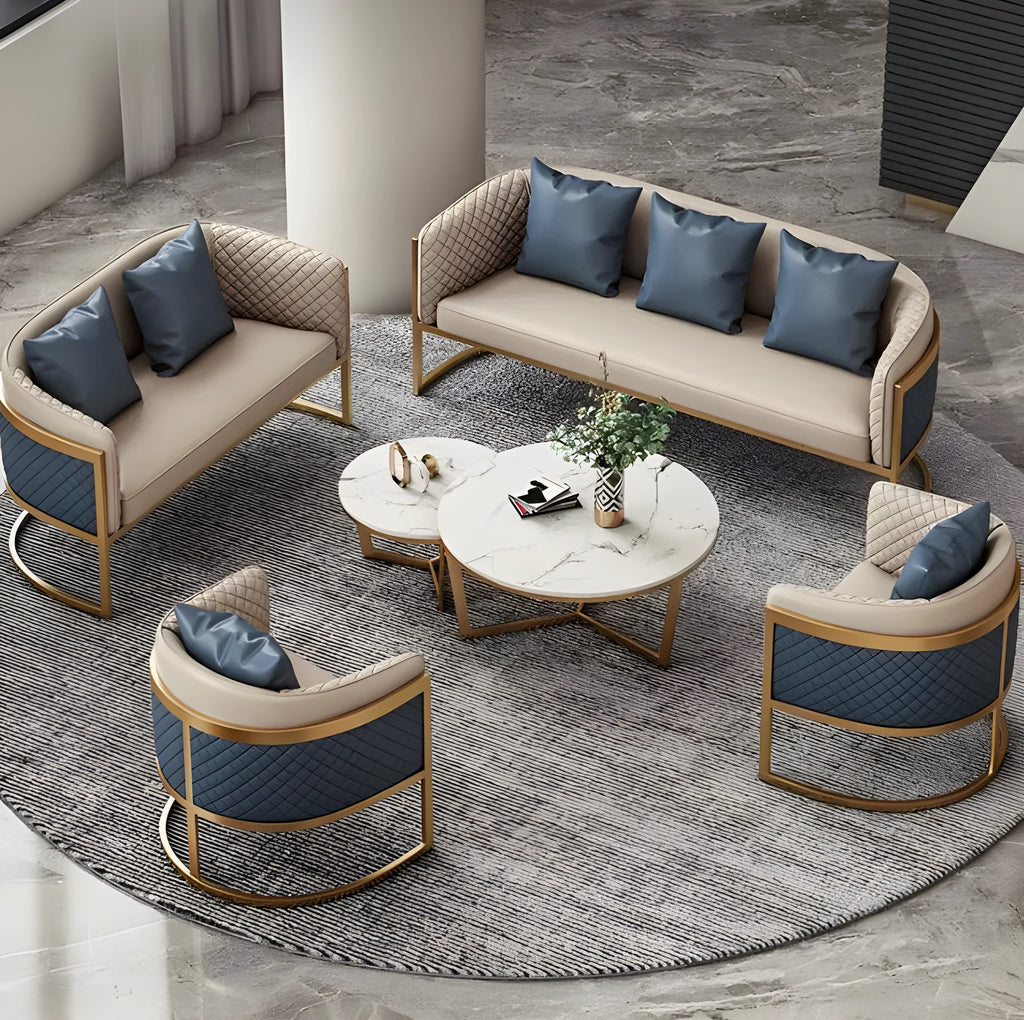 Light luxury Nordic coffee table set in simple style for sales office negotiation room