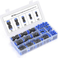 60-piece pneumatic push-in connector kit with alloy plastic construction and R1/4 R1/2 calibres
