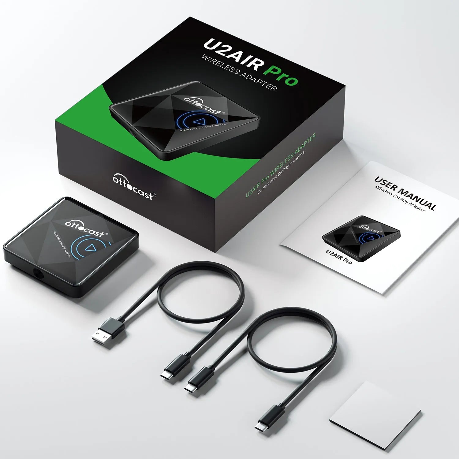 Black wireless car Bluetooth AIBOX magic box with Type-C connector
