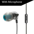 DM7 in-ear headphones in black with silicone earplugs and TPE cable, side view