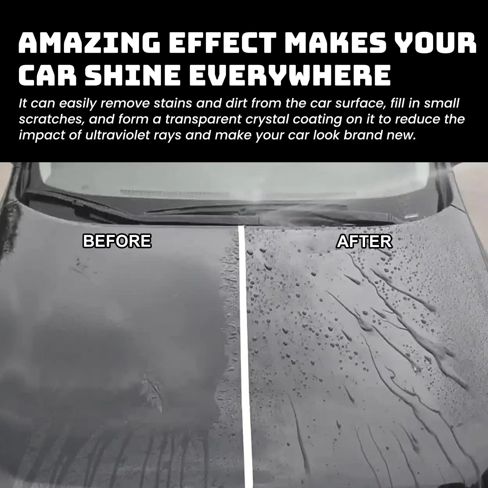 Car coating wax block and sponge applicator for paint protection, showing 8.7cm wax and 6.6cm sponge