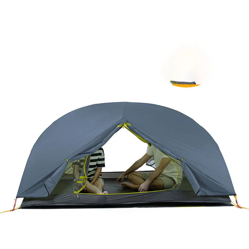 Home Fashion Simple Two-Person Silicone Tent in Phantom Blue with aluminium poles