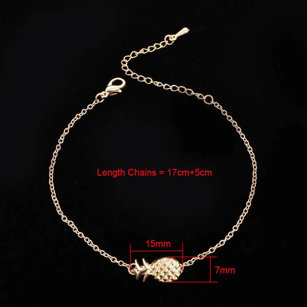 Women's alloy bracelet with a pineapple charm in B178 gold or silver colour from the XINGX series.