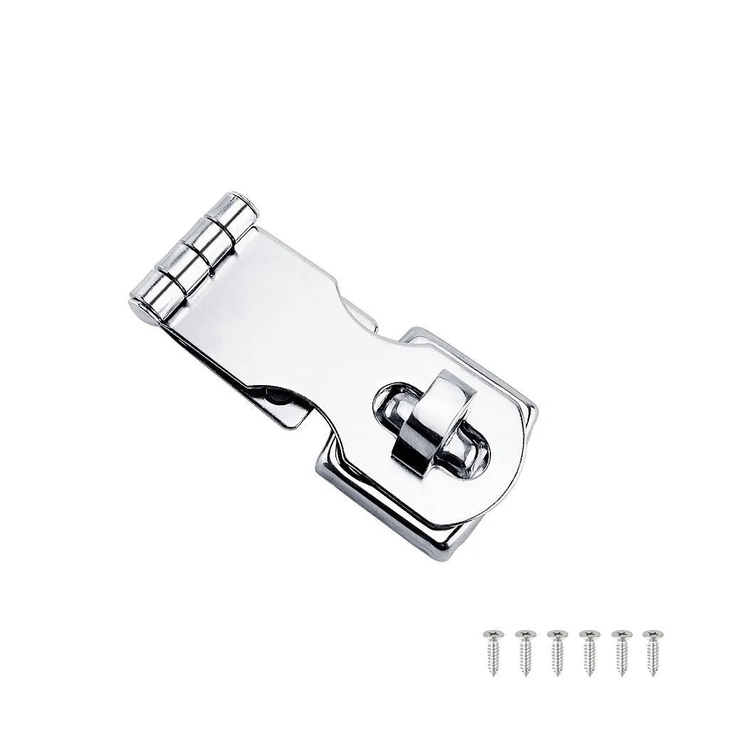 Silver 304 stainless steel hasp latch lock with bolt for drawer or cabinet.