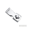 Silver 304 stainless steel hasp latch lock with bolt for drawer or cabinet.