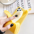Open banana design IMD mobile phone case for iPhone models showing back cover protection