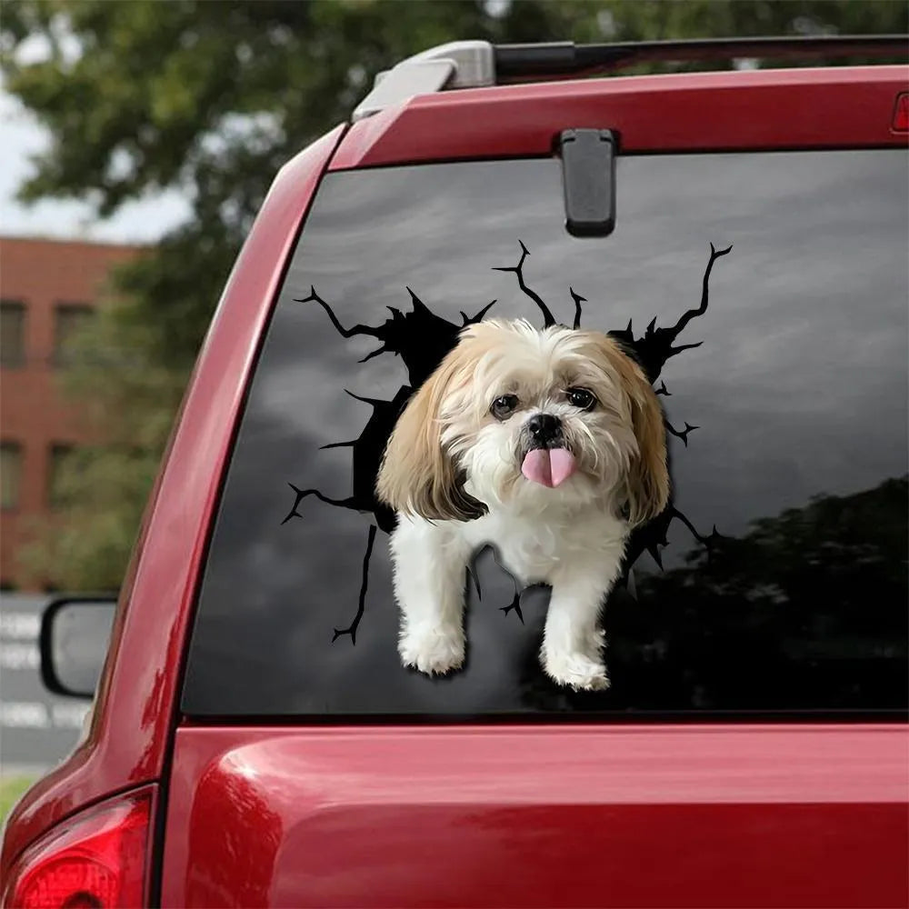Tearing-funny dog body design reflective window sticker for car decoration in QCTMK2904 colour
