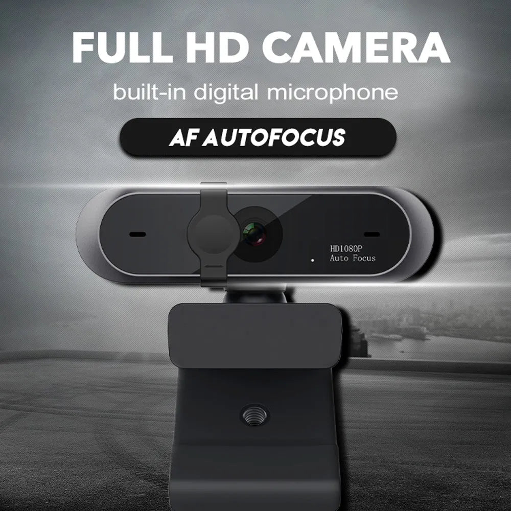 1080P black conference video webcam with 2MP USB 2.0 3.0 sensor for computer video calls