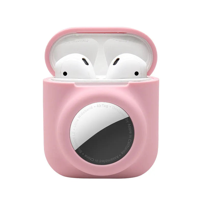 Silicone AirTag protective sleeve with flip cover in various colour options