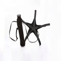 Black football training juggling belt made from diving suit fabric, shown at its full 2-metre length.