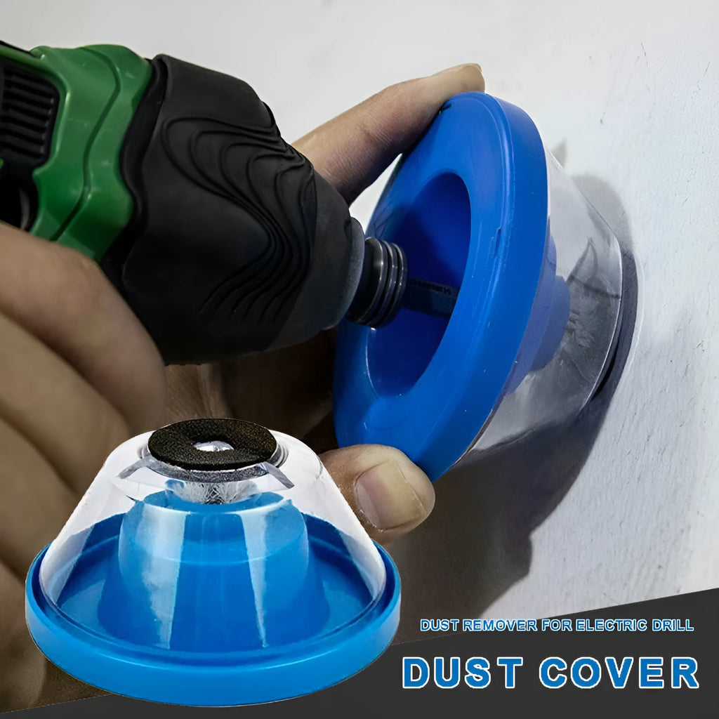 Blue plastic electric hammer dust cover accessory for capturing drilling debris