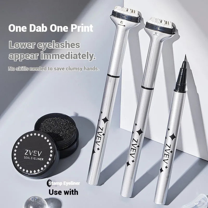 Double-headed lower eyelash seal liquid eyeliner pen in Retro Black with fine tip