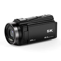 HD digital optical zoom camera in black with 3x zoom lens and 3.0 inch touchscreen LCD