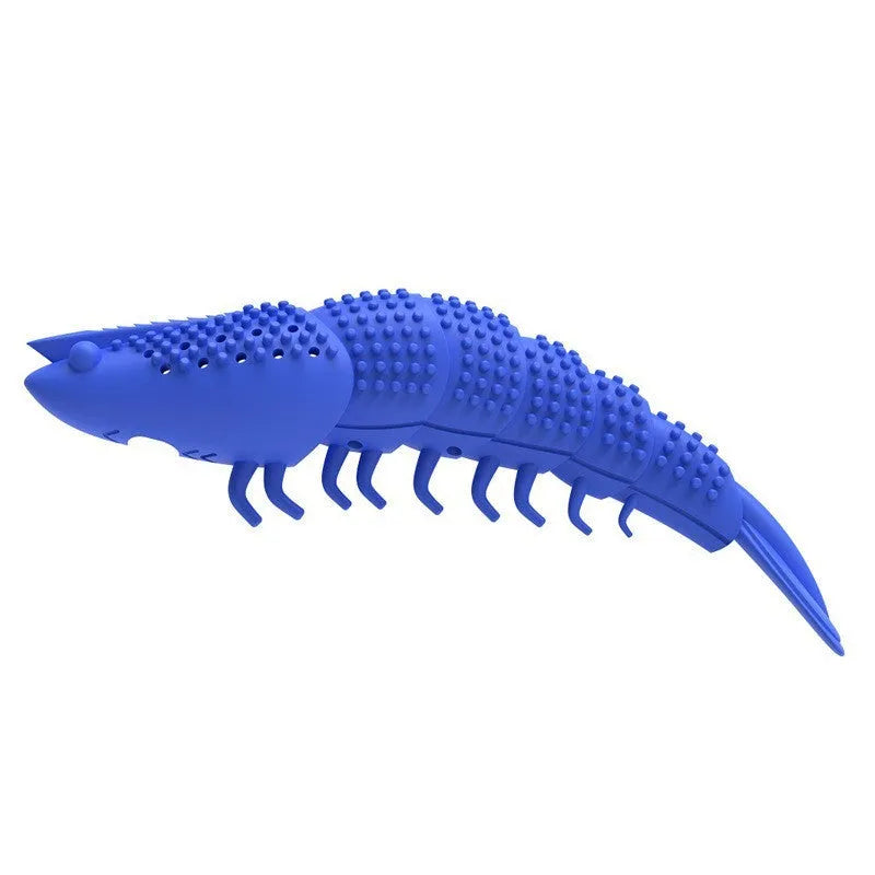 Blue hard rubber cat toy with textured surface for dental cleaning, featuring catnip and a bell inside.