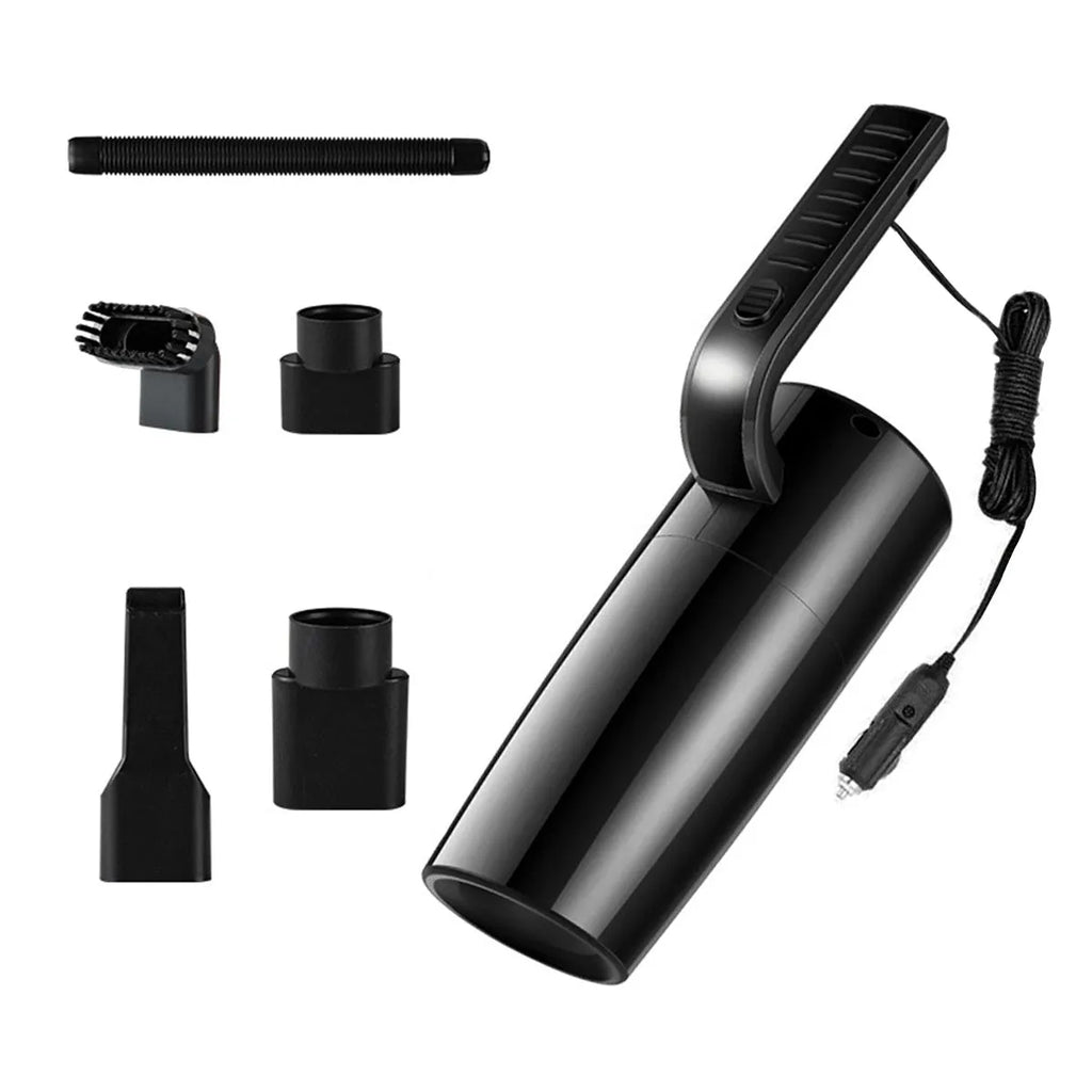 Mini car vacuum cleaner in black with 4500Pa suction and 5m cable