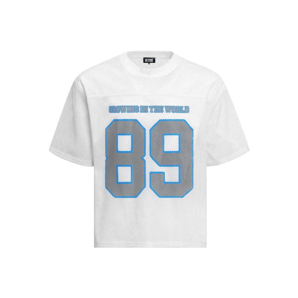 Men's loose-fitting black and white t-shirt with regular sleeves for casual leisure wear