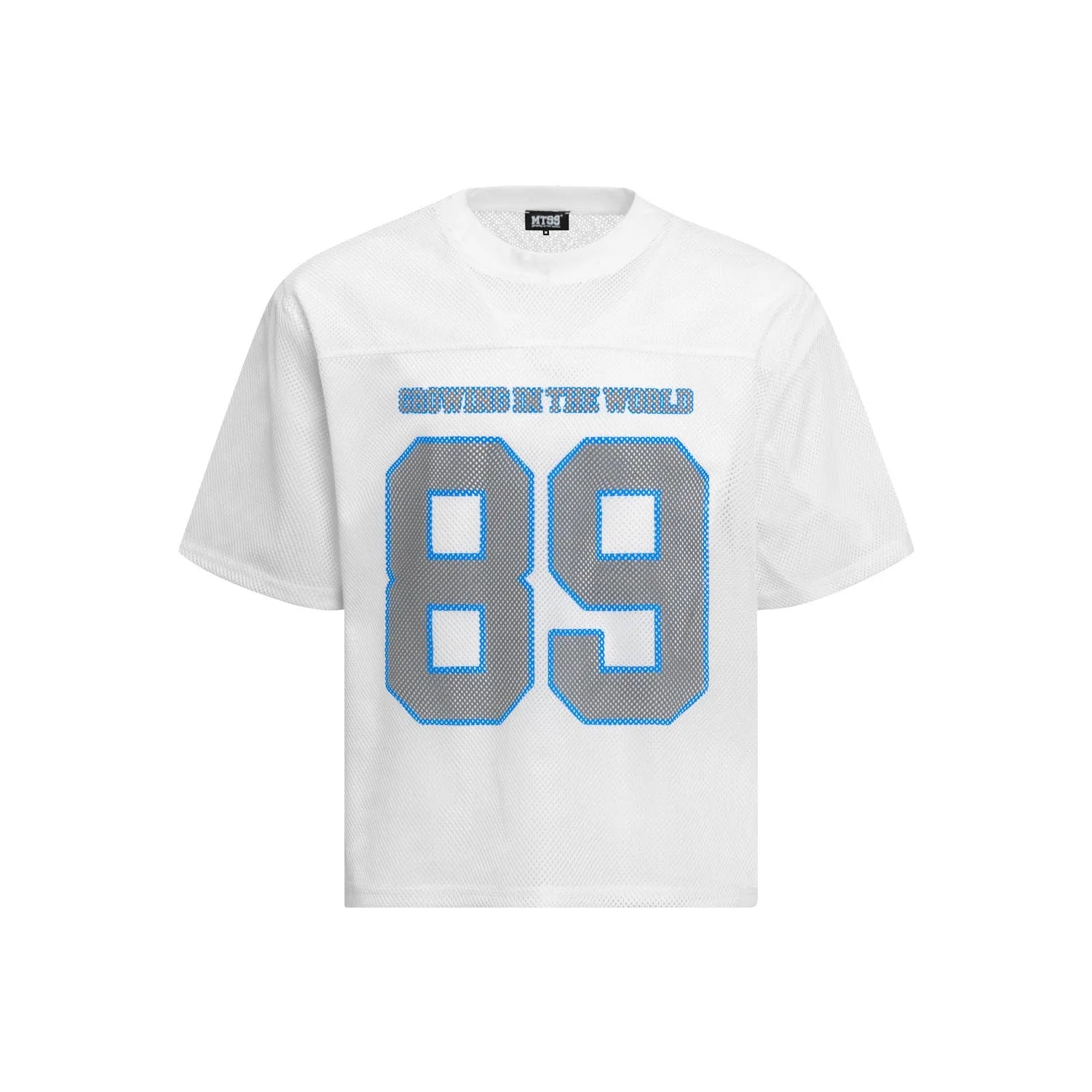Men's loose-fitting black and white t-shirt with regular sleeves for casual leisure wear