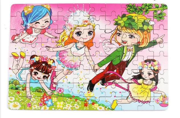 80 piece wooden animal jigsaw puzzle in iron box with non-toxic paint for children aged 3+