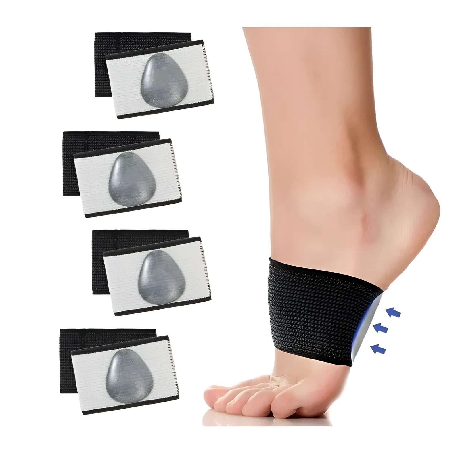 Elastic foot bandage cover with arch support in heart style and ordinary style colours