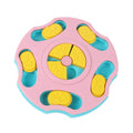 Blue interactive dog food puzzle bowl toy for aggressive chewers with slow feeder design.