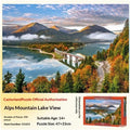 Castorland jigsaw puzzle box with landscape scene of a riverside mill, 500 pieces, made in Europe