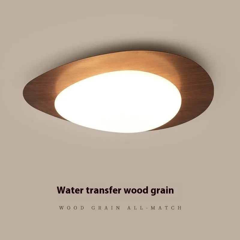 New Chinese style iron ceiling lamp with acrylic shade in walnut finish