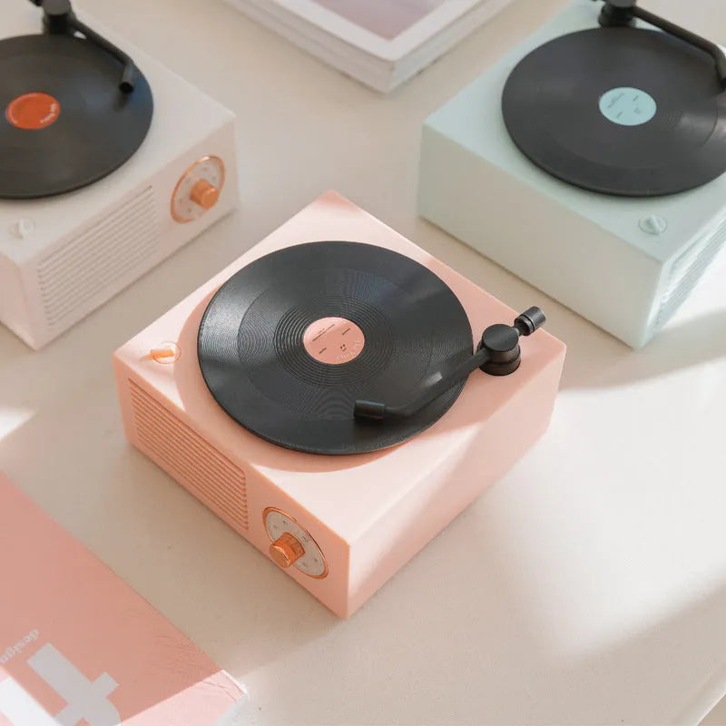 Vinyl record player Bluetooth speaker with 5W output in white colour, ABS shell, Bluetooth 5.0